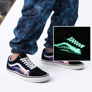 Vans Old Skool Lightning Glow in dark low top sneakers Y2K Skate Shoes